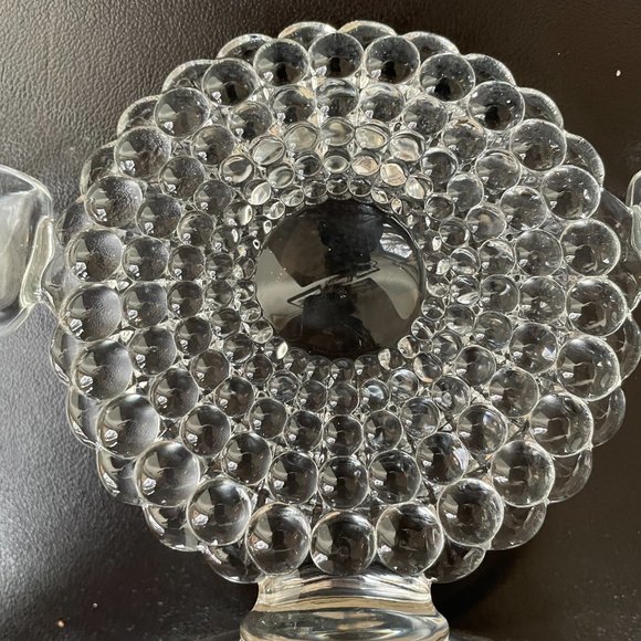 Vintage Candlestick Holder Double Arm Beaded Glass Floral Detail - Picture 5 of 8